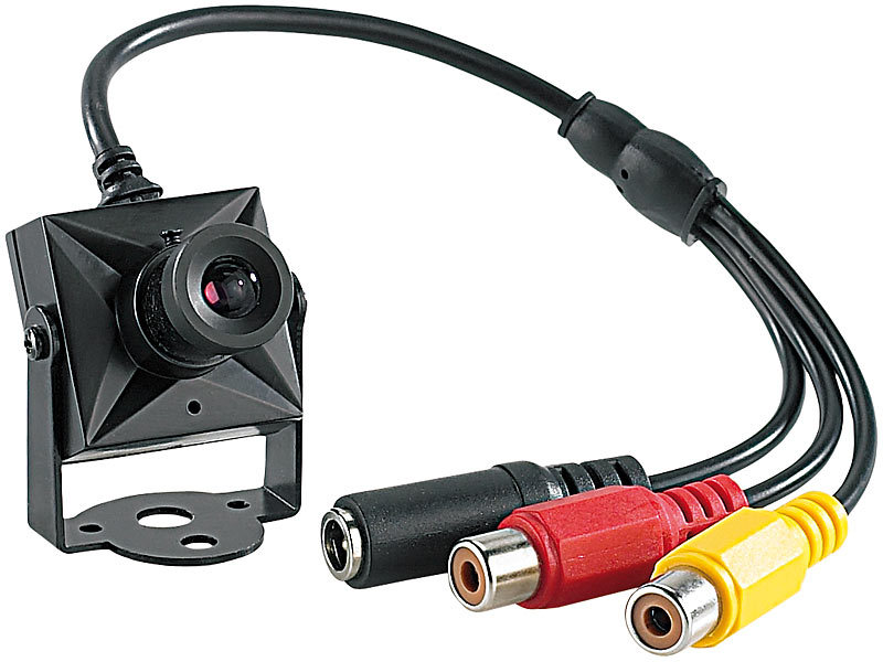 VisorTech Mini-Überwachungskamera  mit Mikrofon & Metallgehäuse; Funk Überwachungssysteme 
