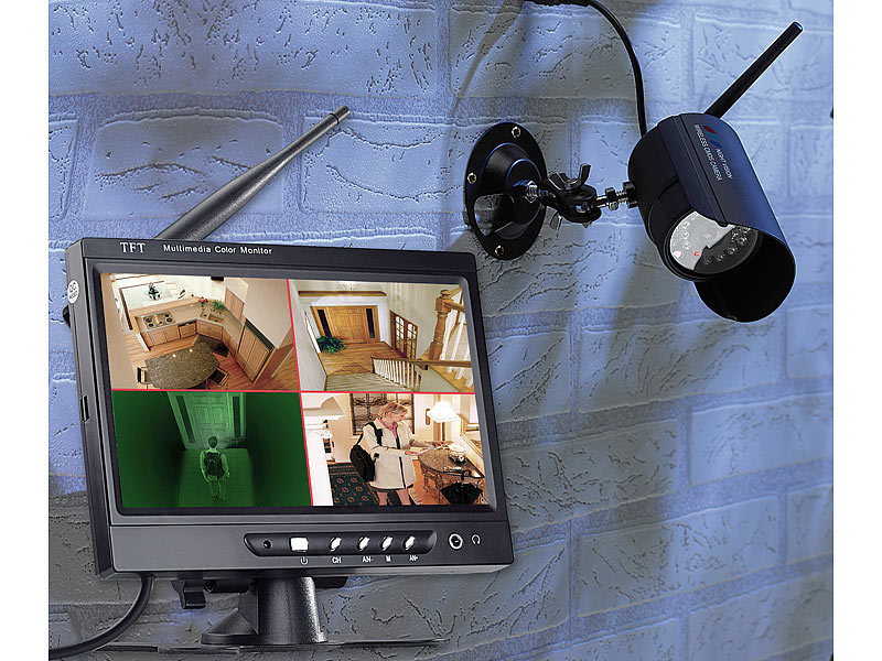 VisorTech Kabelloses Profi-Überwachungssystem mit Kamera (refurbished); Überwachungskameras (Funk) 