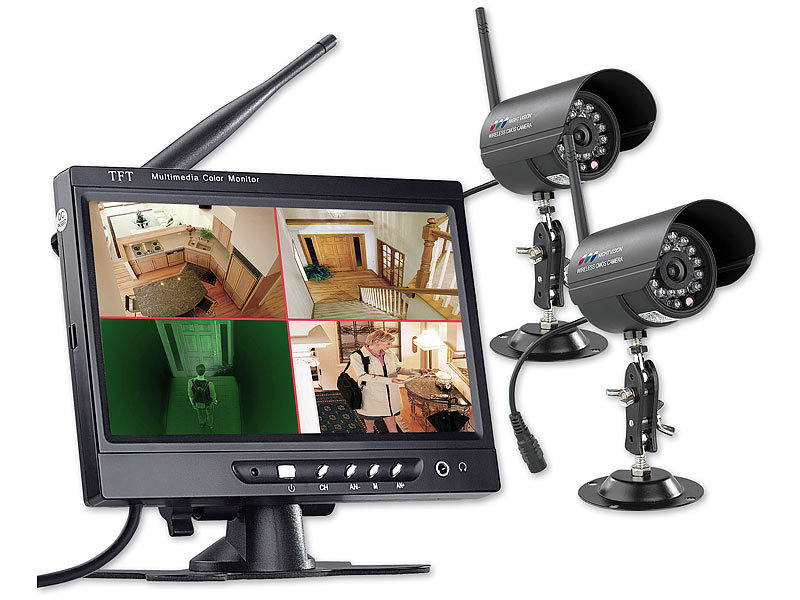 VisorTech Kabelloses Profi-Überwachungssyst. & 2 Kameras (refurbished); Überwachungskameras (Funk) 