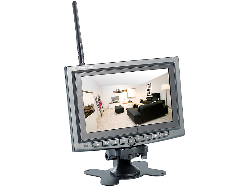 VisorTech 17,8cm (7") Überwachungs-Monitor mit Aufnahmefunktion, H.264; Überwachungskameras (Funk) Überwachungskameras (Funk) Überwachungskameras (Funk) Überwachungskameras (Funk) 