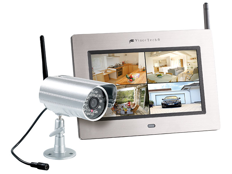 VisorTech Kabelloses Überwachungssystem mit IR-Funk-Kamera; Überwachungskameras (Funk) Überwachungskameras (Funk) Überwachungskameras (Funk) 