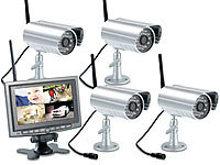 VisorTech Kabelloses Überwachungssystem mit 4 IR-Funk-Kameras, PIR-Sensor; Überwachungskamera-Systeme, Funkkamera-SystemeFunk-Kamera-SystemeÜberwachungskameras mit BewegungssensorenÜberwachungssystemeFunk-Kameras KomplettsystemeProfi-Funk ÜberwachungssystemeFunk-Videoüberwachungs-Systeme mit HD-Kameras und LCD-Monitoren Bildschirme SD-KartenslotsDigitale Funk-KamerasystemeFunk-Videoüberwachungs-SystemeVideoüberwachungen mit WLAN-AnbindungenKabelloses Funk-Überwachungs-SystemeVideoüberwachungenSicherheits Überwachungs-SystemeFunk-Video-Überwachungen mit IP-AnschlüssenFunküberwachungen 