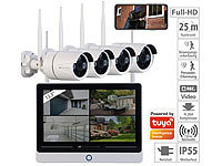 VisorTech Funk-Überwachungssystem mit Display, HDD-Rekorder, 4 IP-Kameras & App; Überwachungskameras (Funk) Überwachungskameras (Funk) Überwachungskameras (Funk) 
