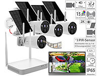 VisorTech 2K-Festplatten-Überwachungsrekorder + 4 Solar-Akku-Kameras, HDMI, App; GSM-Funk-Alarmanlagen GSM-Funk-Alarmanlagen GSM-Funk-Alarmanlagen 