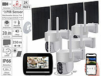 VisorTech Funk-Überwachungs-Set: Monitor-Rekorder mit 4x 2K-PT-Solar-Kamera, App; GSM-Funk-Alarmanlagen GSM-Funk-Alarmanlagen GSM-Funk-Alarmanlagen 