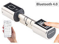 VisorTech Elektronischer Tür-Schließzylinder mit Fingerprint-Scanner & Bluetooth; GSM-Funk-Alarmanlagen 